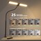 Led Desk Lamp for Home Office, Eye-Care Architect Light with Clamp, Smart Double Head Computer Monitor Table Clip Lamp, Adjustable Flexible Goose-Neck, 25 Lighting Models, Task Lamp, Black